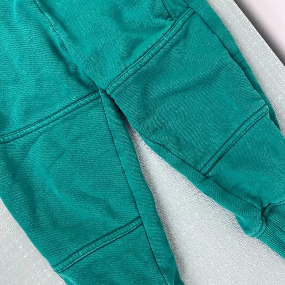 Hanna Andersson Slim Fit French Terry Double Knee Sweatpants Green 90 cm 3T